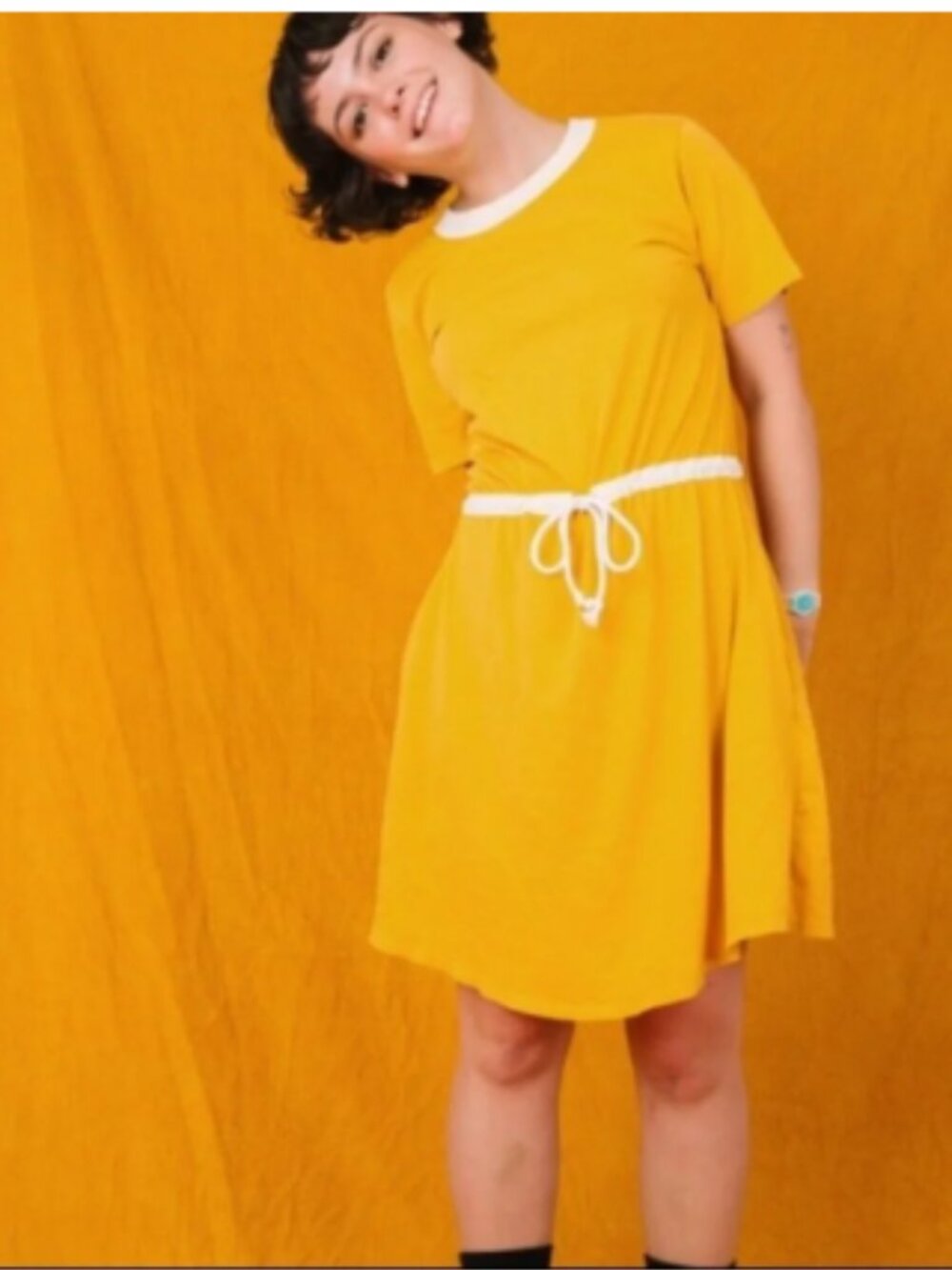 Big Bud Press Ringer Tee Dress ~ LIMITED Yellow Size Large